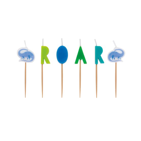 Dinosaur Pick Birthday Candles 6 Pack image number 2