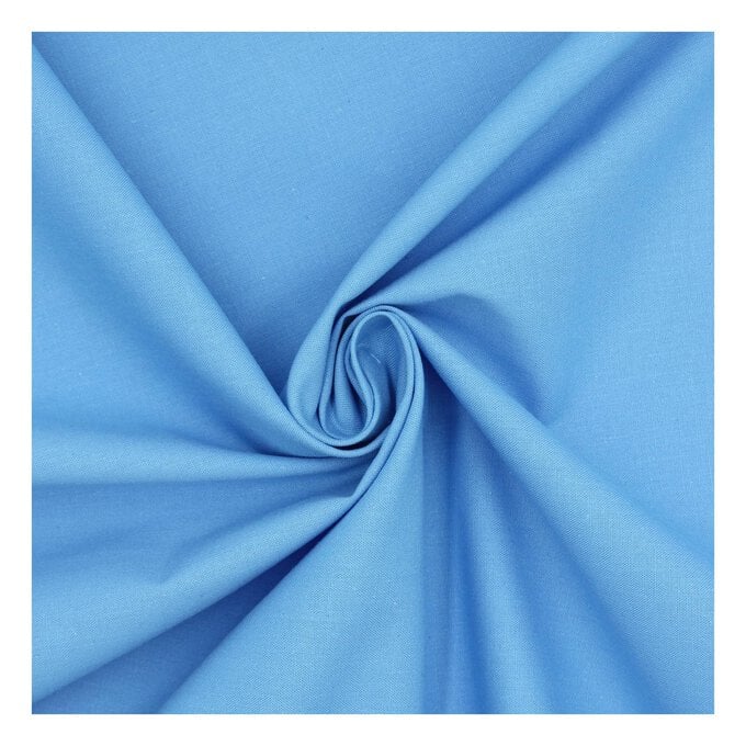Sky Blue Organic Premium Cotton Fabric by the Metre image number 1