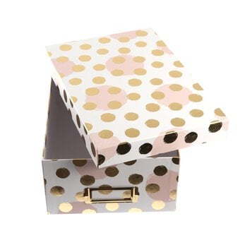Rose and Gold Polka Dot Photo Box 11cm x 20cm x 29cm image number 2