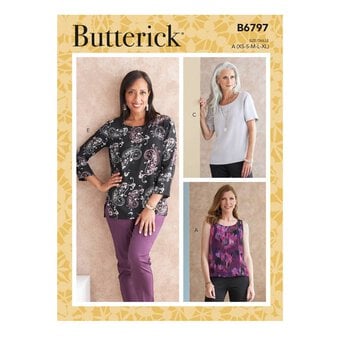 Butterick Petite Top Sewing Pattern B6797 (XS-XXL)