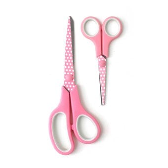 Hemline Dotty Pink Soft Grip Scissors Set 2 Pieces