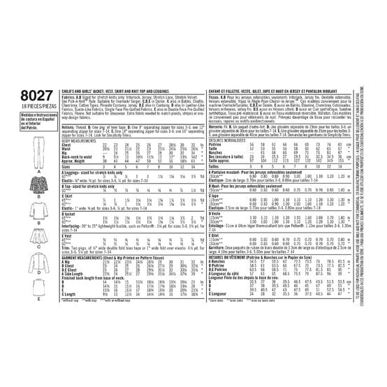 Simplicity Girls&rsquo; Separates Sewing Pattern 8027 (3-14) image number 3