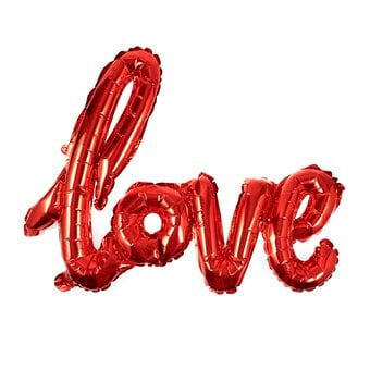 Red Cursive Love Foil Balloon