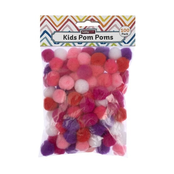 Pink and Purple Pom Poms 100 Pack image number 3