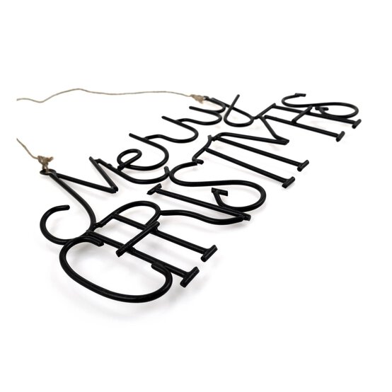 Black Metal Merry Christmas Sign 29cm  image number 3