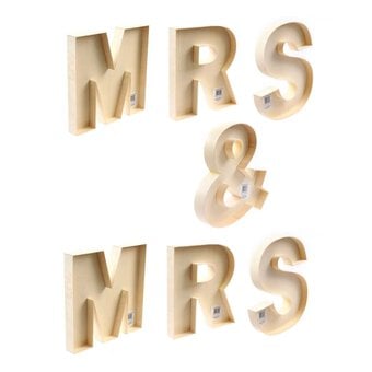 MRS & MRS Fillable Wooden Letter Bundle