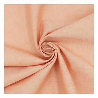 Peach Cotton Oxford Chambray Fabric by the Metre