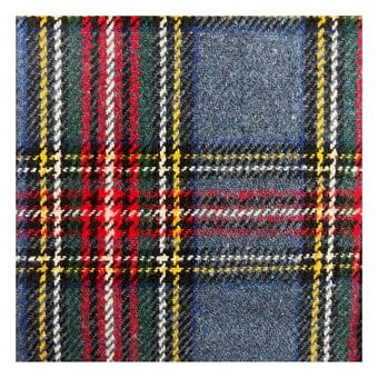 Blue Brushed Tartan Fabric by the Metre