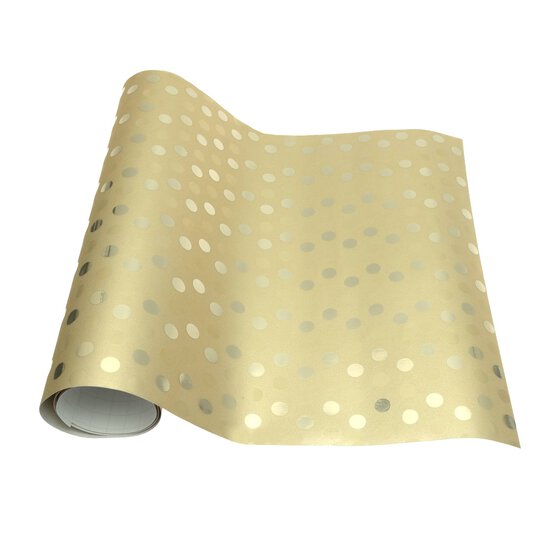 Gold Polka Dot Shimmer Permanent Vinyl 12 x 24 Inches image number 2