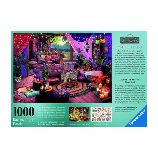 Ravensburger Boho Retreat Jigsaw Puzzle 1000 Pieces image number 3