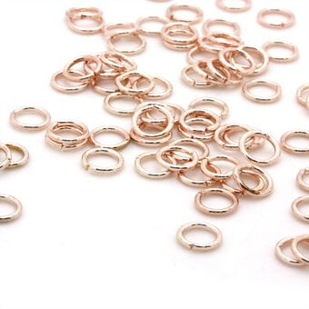 Beads Unlimited Rose Gold Plated Jump Rings 7mm 100 Pack