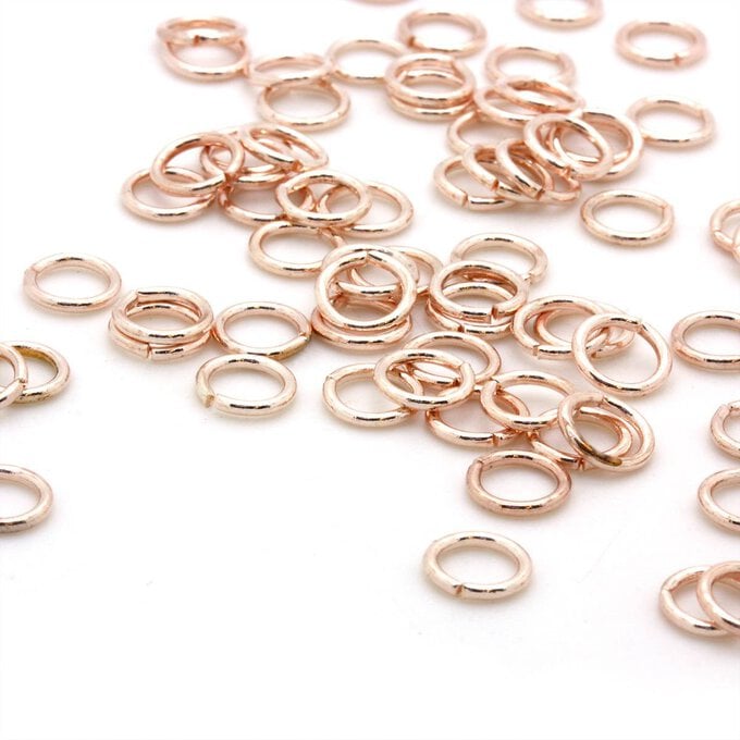 Beads Unlimited Rose Gold Plated Jump Rings 7mm 100 Pack image number 1