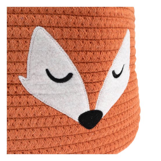 Orange Fox Cotton Rope Basket 30cm x 18cm image number 3