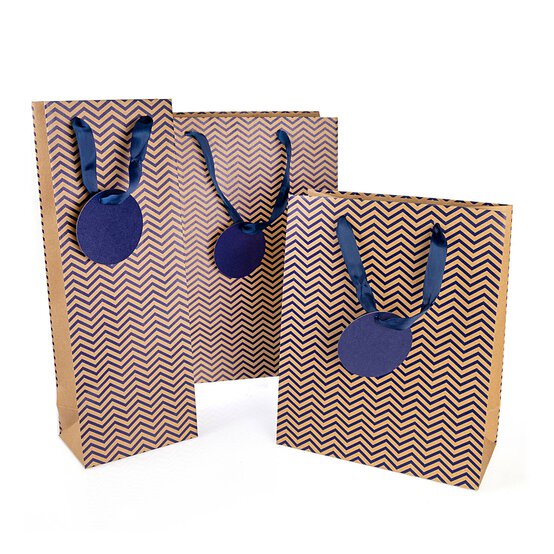 Kraft Chevron Bottle Bag 40cm x 13cm image number 4