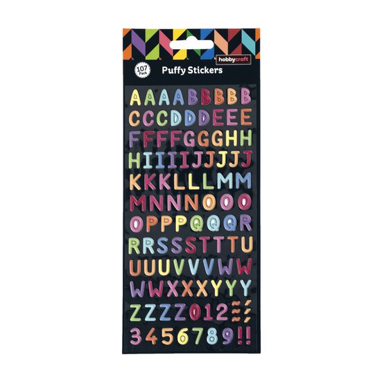 Matt Bright Puffy Alphabet Stickers image number 4