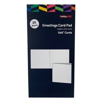 White Card Pad 6 x 6 Inches 20 Sheets