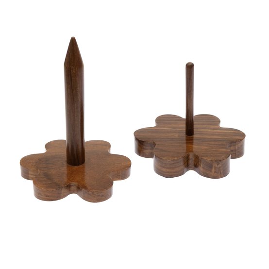 Flower-Shaped Wooden Yarn Holder 19cm image number 3