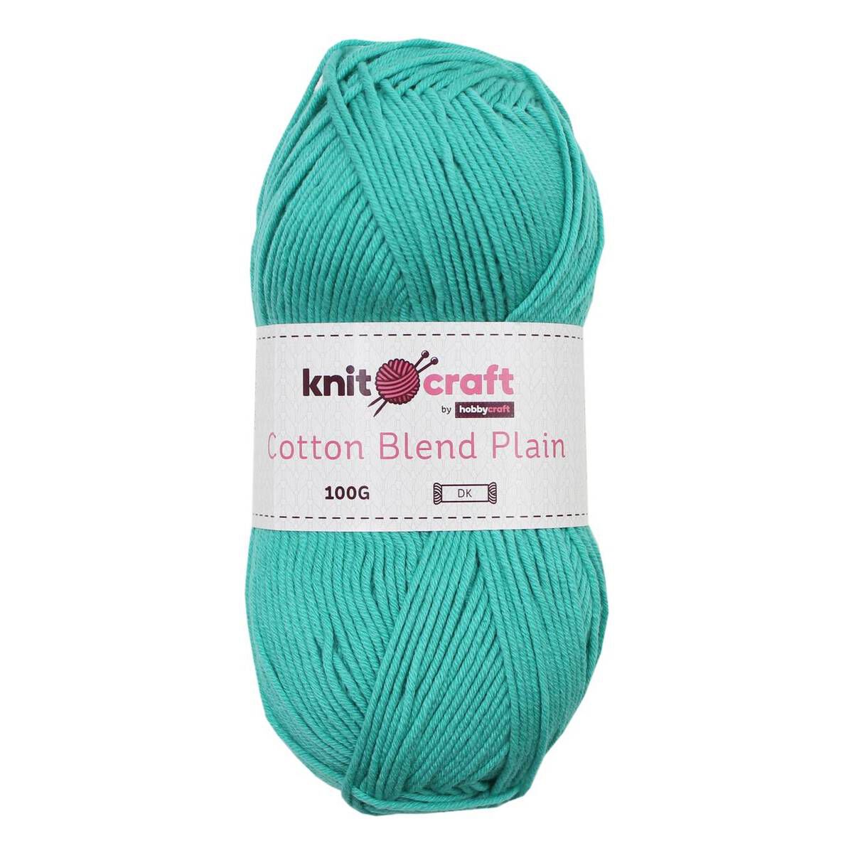Knitcraft Teal Cotton Blend Plain DK Yarn 100g | Hobbycraft