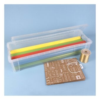 Whitefurze Allstore 27 Litre Clear Wrapping Paper Storage Box image number 2