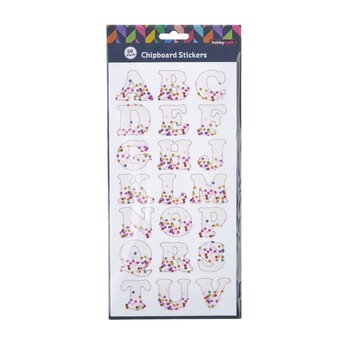 Confetti Alphabet Chipboard Stickers 59 Pieces image number 3