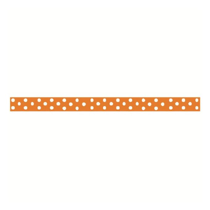 Hot Orange Grosgrain Polka Dot Ribbon 6mm x 5m image number 1
