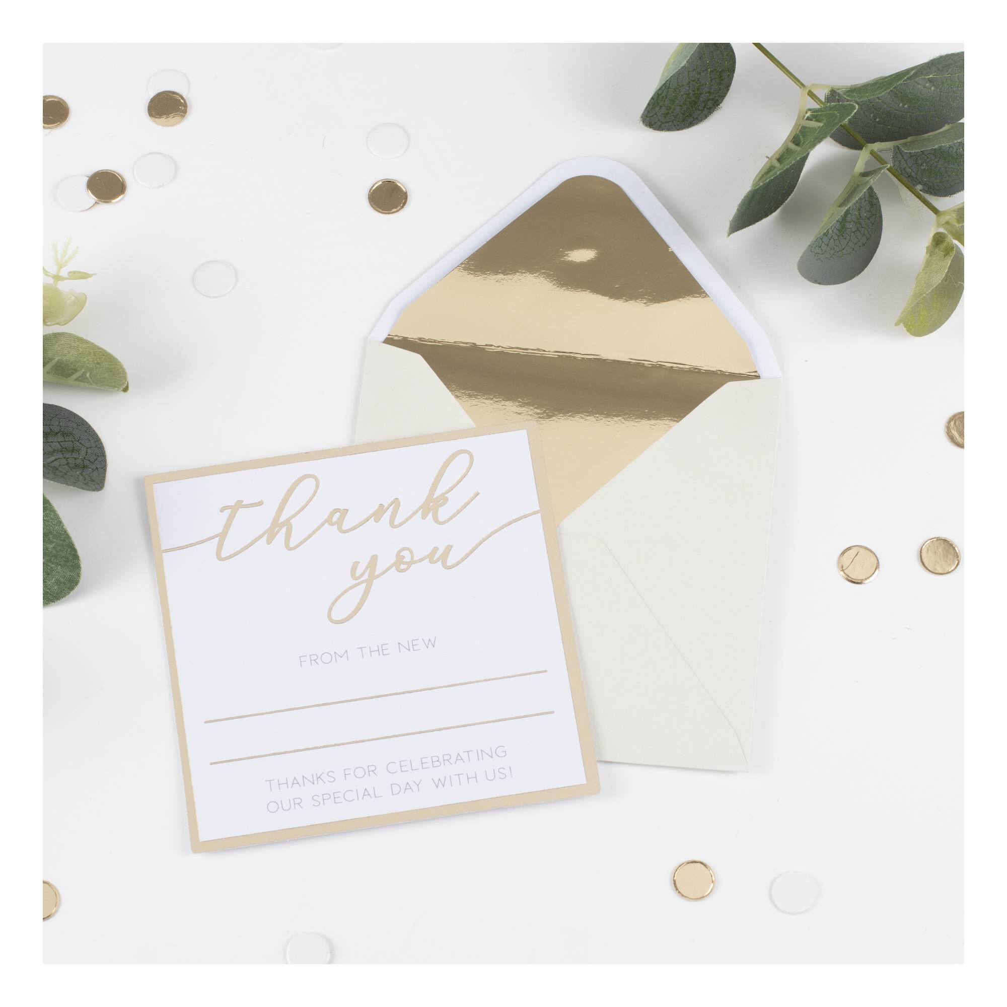 Champagne Gold Foil Thank You Cards 20 Pack Hobbycraft