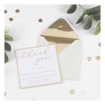 Champagne Gold Foil Thank You Cards 20 Pack