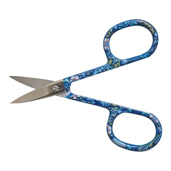 Blue Woodblock Floral Embroidery Scissors