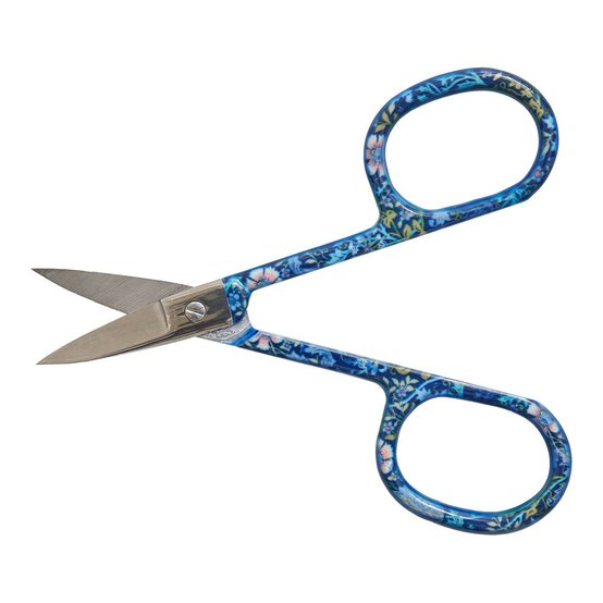 Blue Woodblock Floral Embroidery Scissors image number 2