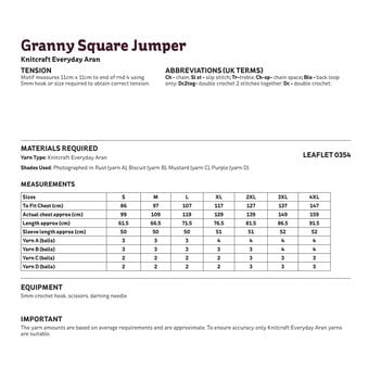 Knitcraft Granny Square Jumper Digital Pattern 0354 image number 5
