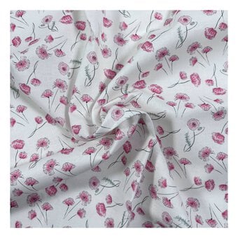 Wild Flowers Poppy Parade Cotton Fabric by the Metre
