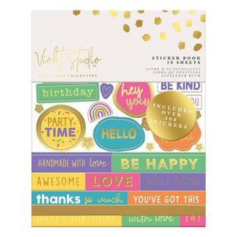 Violet Studio Bright Sentiment Sticker Book