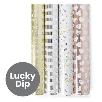 Assorted Foil Celebration Wrapping Paper 69cm x 1.5m