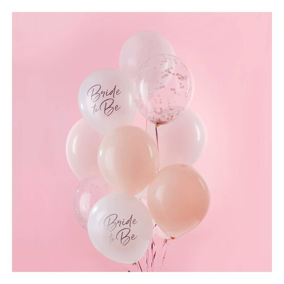 Rose Gold Bridal Party Balloons 12 Pack image number 2