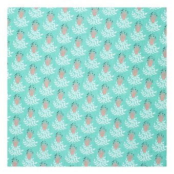 Rise and Shine Floral Turquoise Cotton Fabric by the Metre image number 2