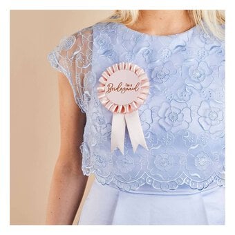 Pink and Rose Gold Bridesmaid Rosette Badge image number 2