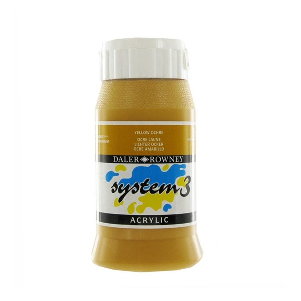 Daler Rowney System 3 Yellow Ochre Acrylic Paint 500ml Hobbycraft