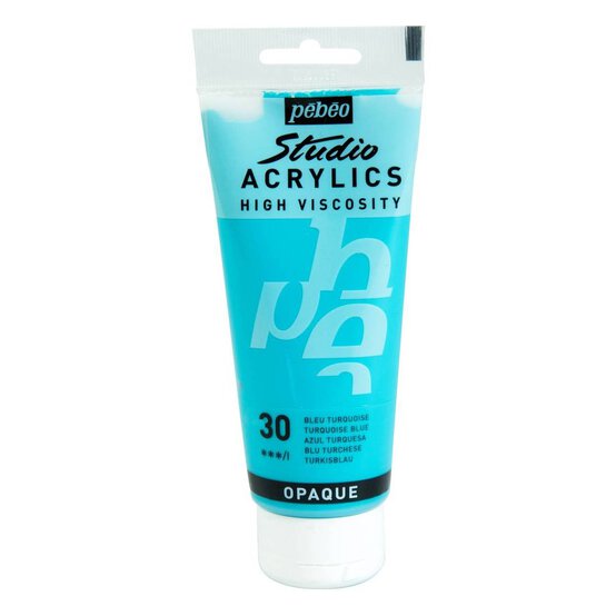Pebeo Turquoise Blue Studio Acrylic Paint 100ml image number 1