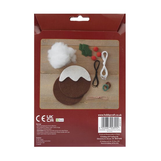 Make Your Own Felt Christmas Pudding Decoration Kit image number 4