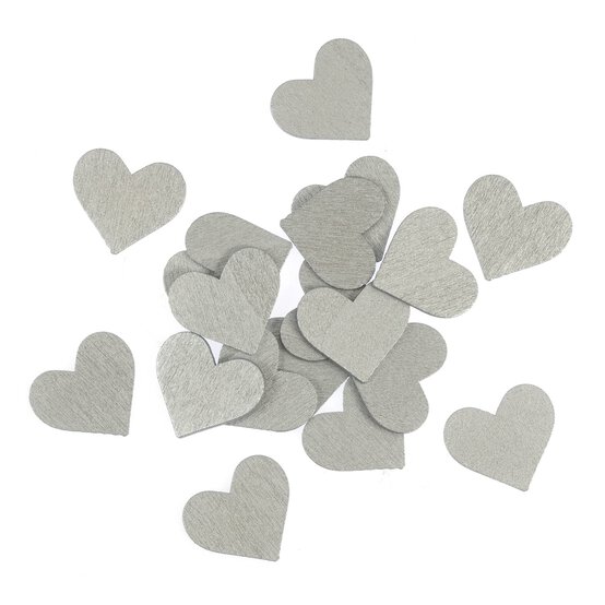 Silver Wooden Hearts 18 Pack image number 1
