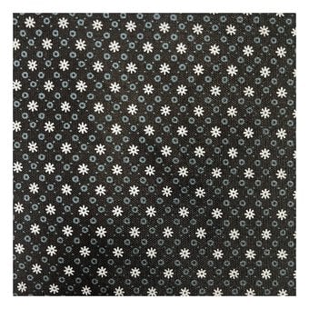 Black Diamond Dots Polycotton Print Fabric by the Metre