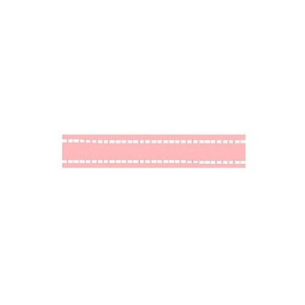 Baby Pink Grosgrain Running Stitch Ribbon 15mm x 4m