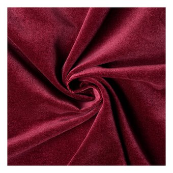 Wine Cotton Velvet Fabric by the Metre