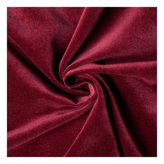 Wine Cotton Velvet Fabric by the Metre image number 1