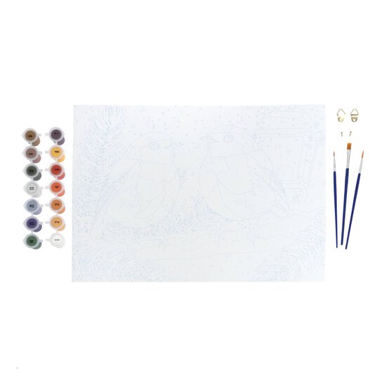 Christmas Robins Paint by Numbers image number 3