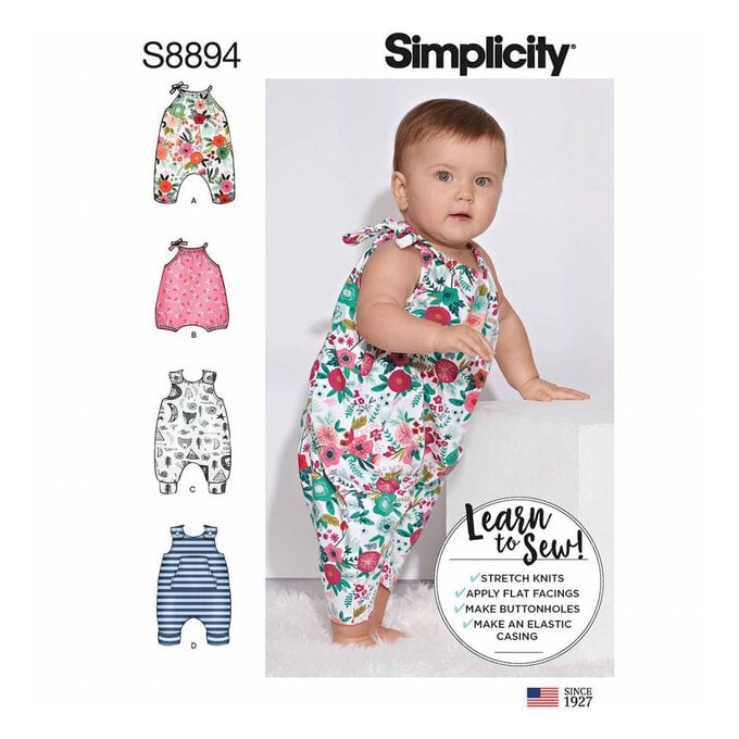 Simplicity Babies’ Knit Romper Sewing Pattern S8894 image number 1