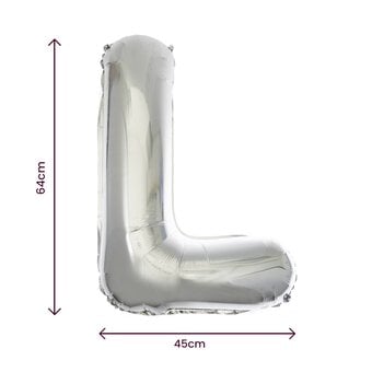 Extra Large Silver Foil Letter L Balloon image number 2
