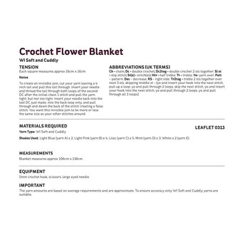 Knitcraft Crochet Flower Blanket Digital Pattern 0313