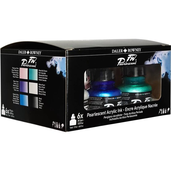 Daler-Rowney FW Pearlescent Acrylic Ink 29.5ml 6 Pack image number 5