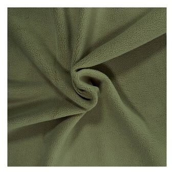 Khaki Stretch Fleece Fabric by the Metre